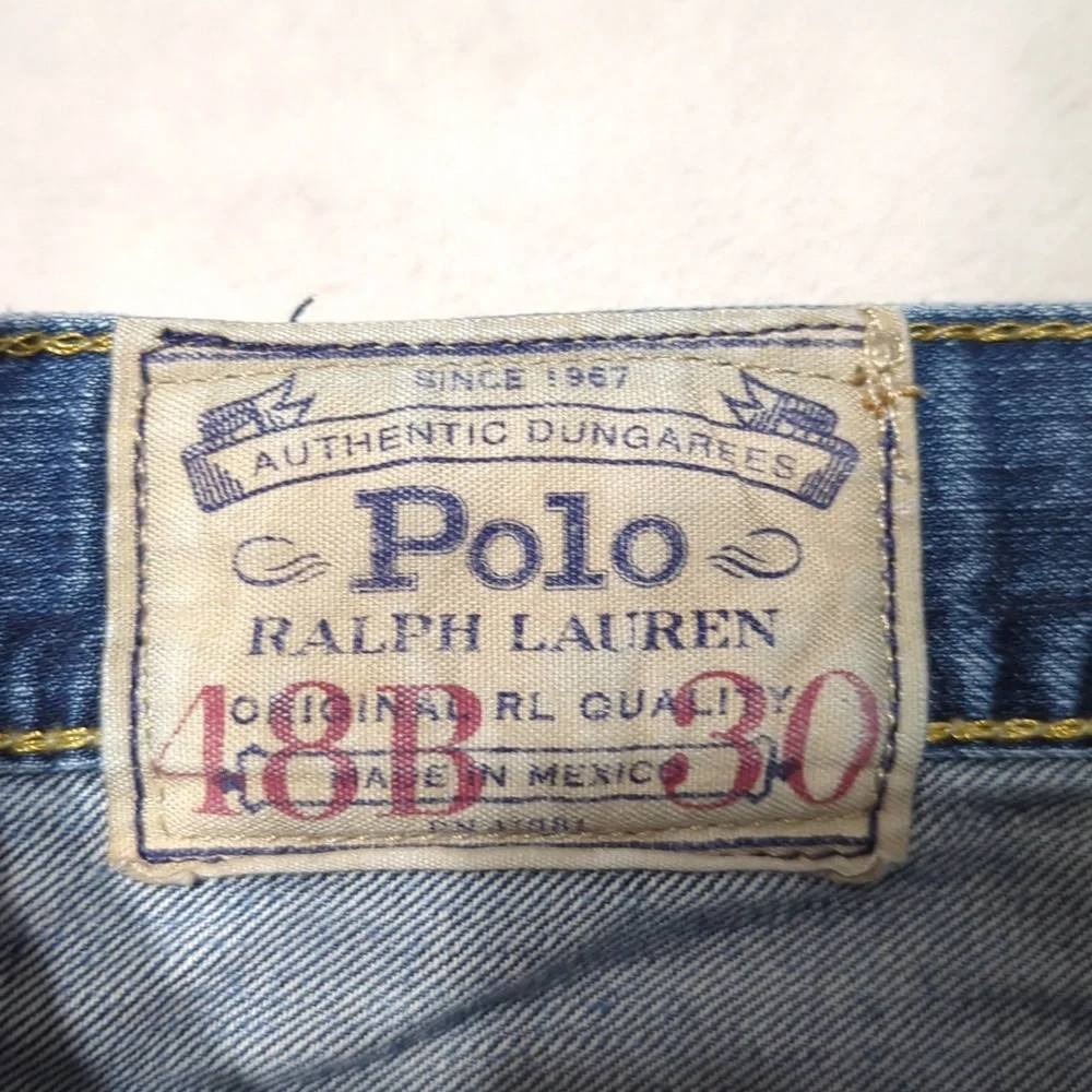 Polo Ralph Lauren Authentic Dungarees Medium Blue Mens Jeans Size 48 - Picture 7 of 8